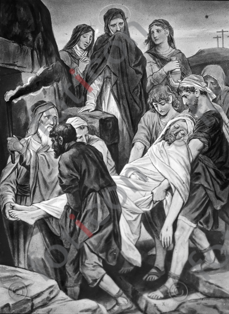 Grablegung Christi | Entombment of Christ - Foto foticon-600-Simon-043-Hoffmann-024-2-sw.jpg | foticon.de - Bilddatenbank für Motive aus Geschichte und Kultur